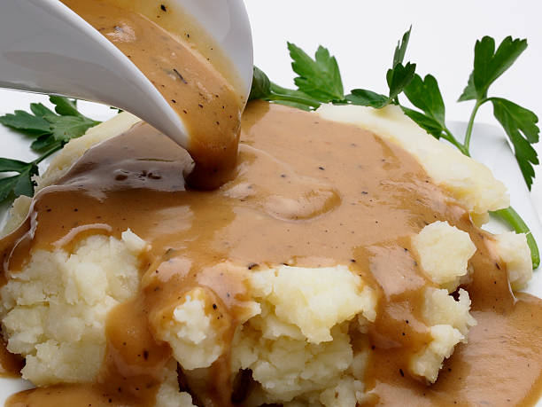 Homemade Mashed Potato with Brown Sauce