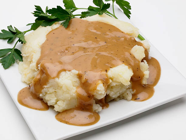Homemade Mashed Potato with Brown Sauce