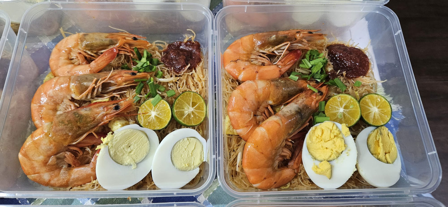 Mee Hoon Chilli Taucho with Prawns ( Mee Siam Goreng Taucho Udang ) - Pack Individually