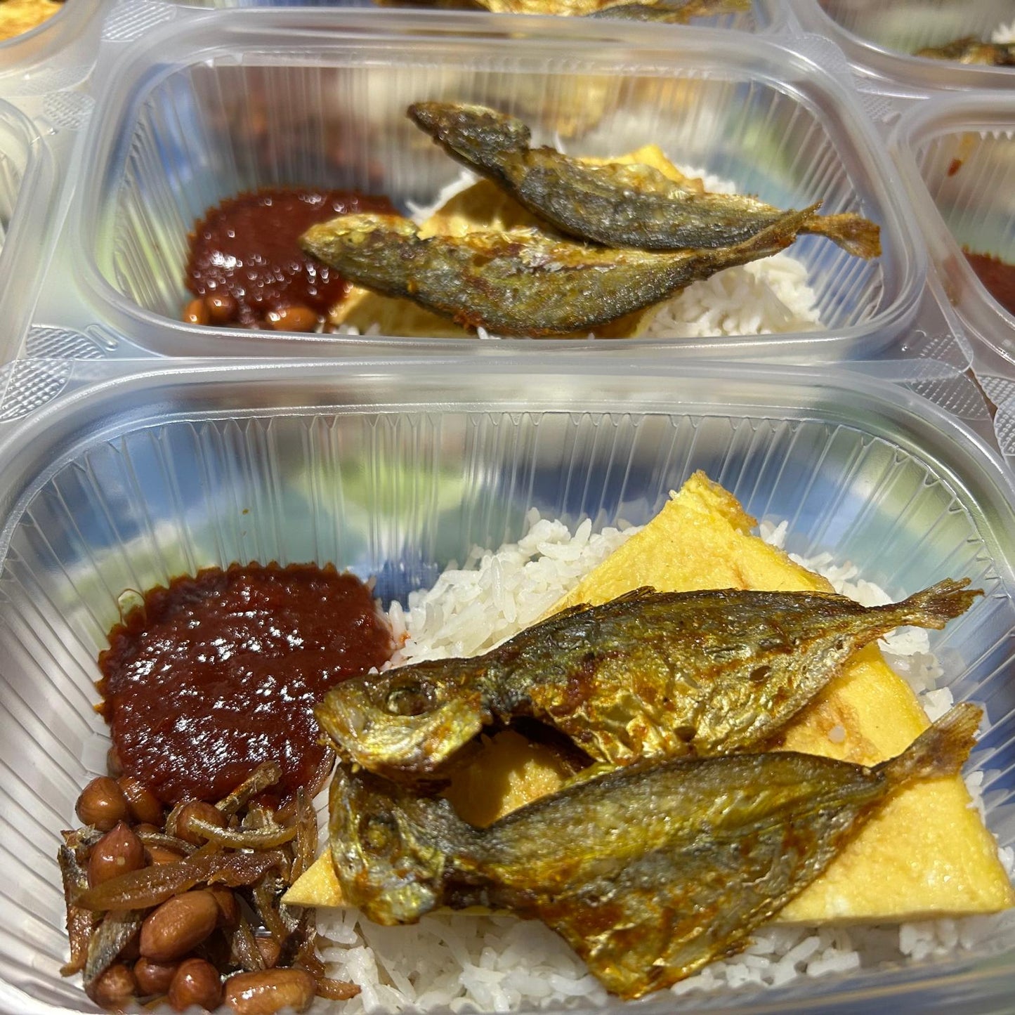Economical Nasi Lemak with Fried Fish