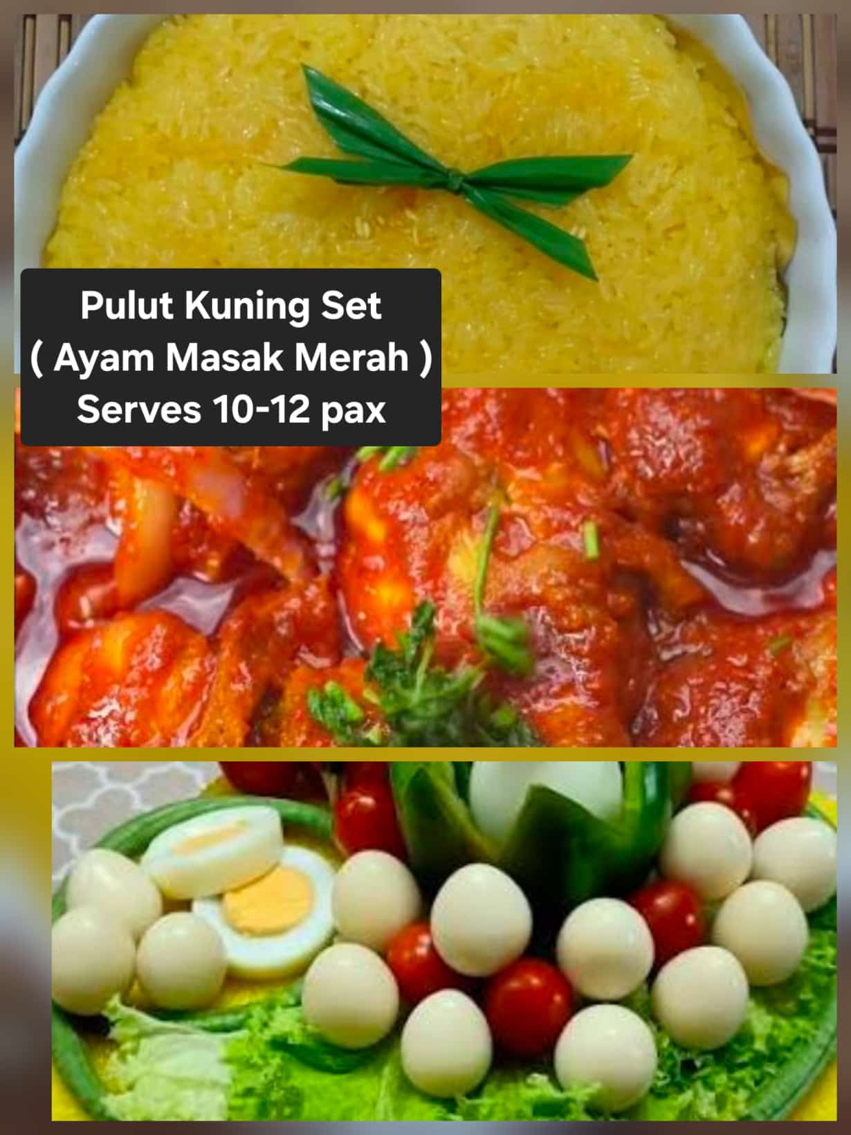 Pulut Kuning Set - Ayam Masak Merah | Serves 10 - 12 pax
