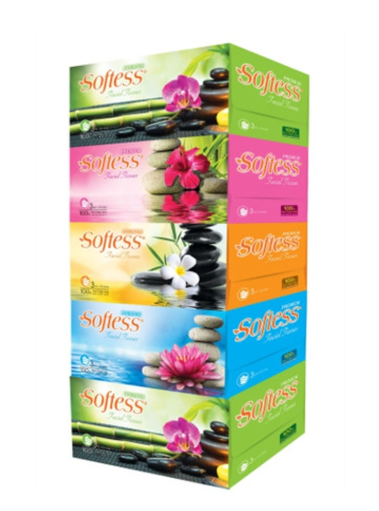 Softess 3Ply Pure Pulp Box Tissue || 5 boxes