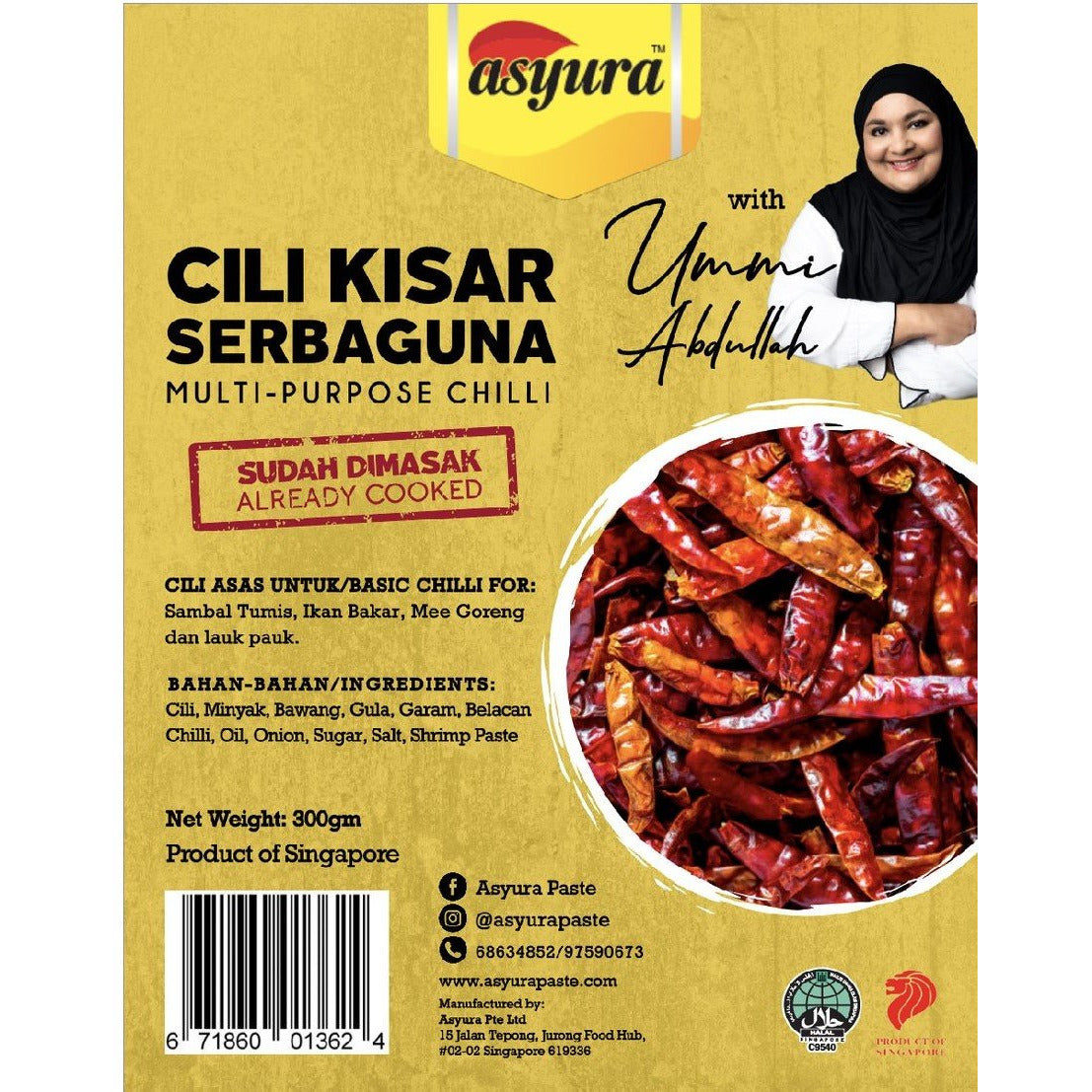 Asyura - Ready Cook Multi Purpose Chilli ( Chili Kisar Serbaguna ) || 300g