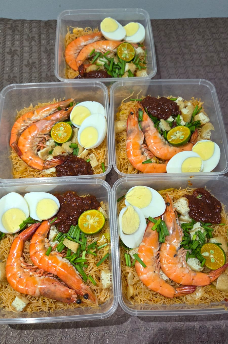 Mee Hoon Chilli Taucho with Prawns ( Mee Siam Goreng Taucho Udang ) - Pack Individually