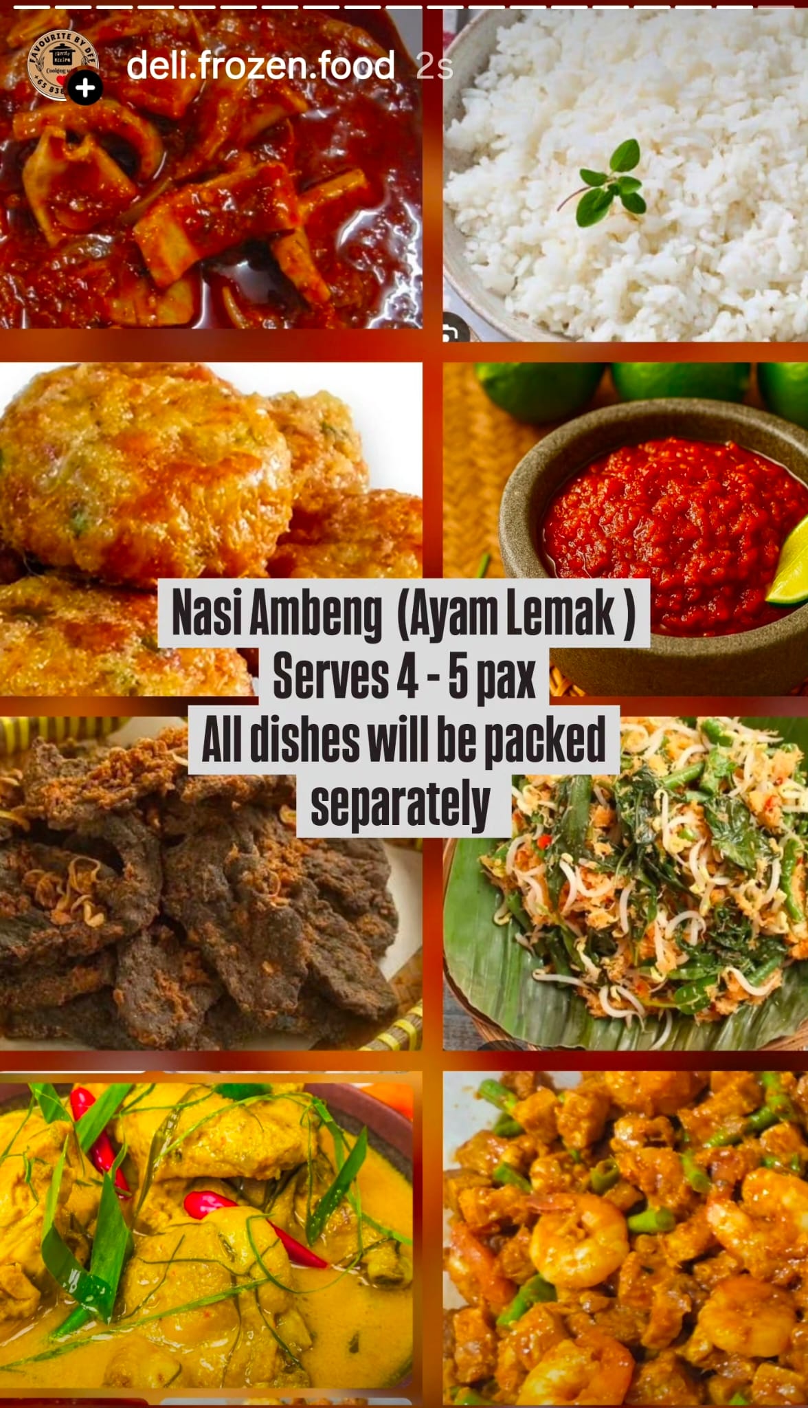Nasi Ambeng - Ayam Lemak | Serves 4 - 5 pax