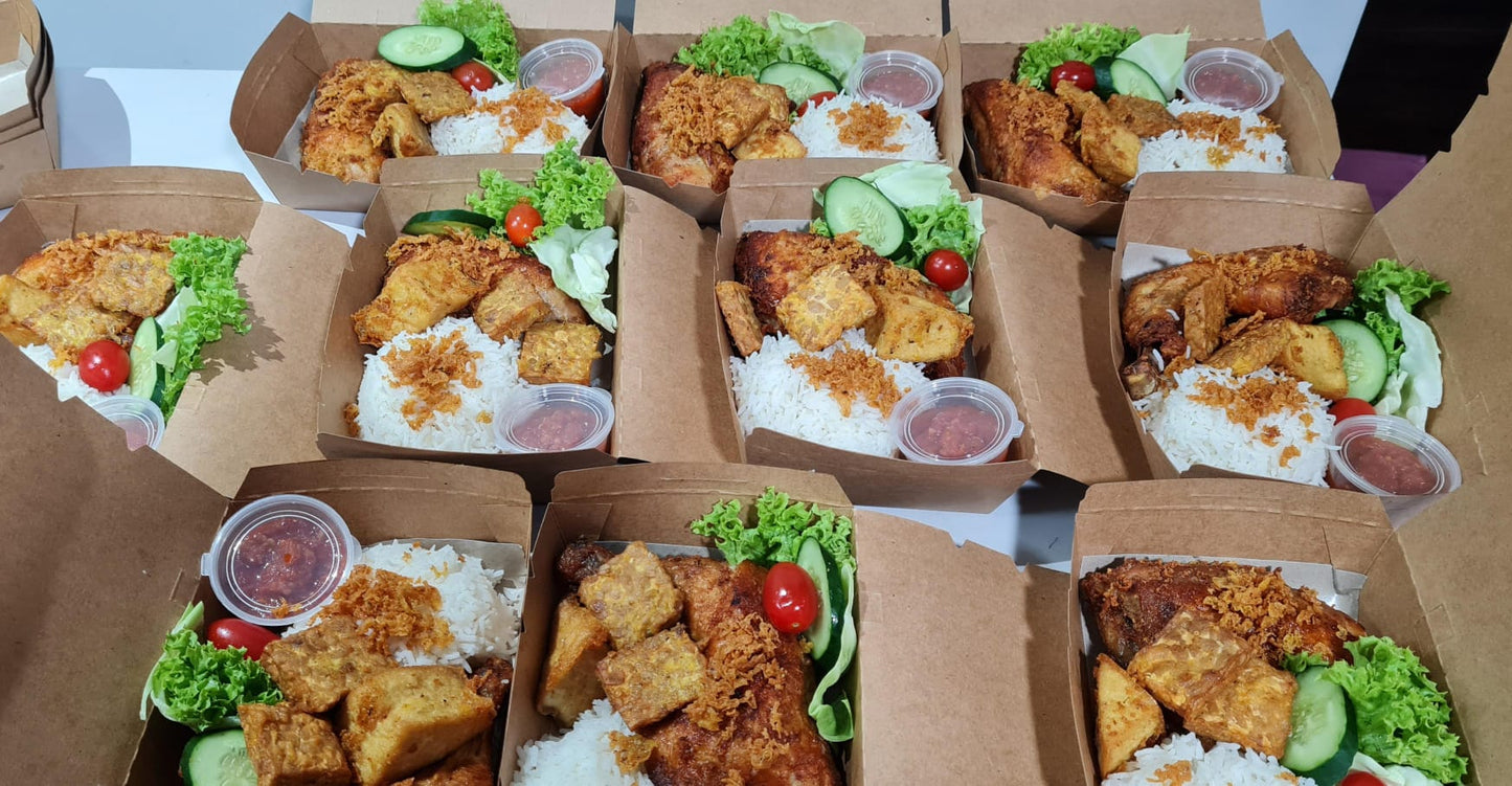 Nasi Ayam Penyet Bento  ||  Smashed Fried Chicken