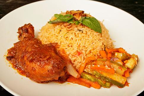 Economical Nasi Briyani with Ayam Masak Merah- Serves 1 pax