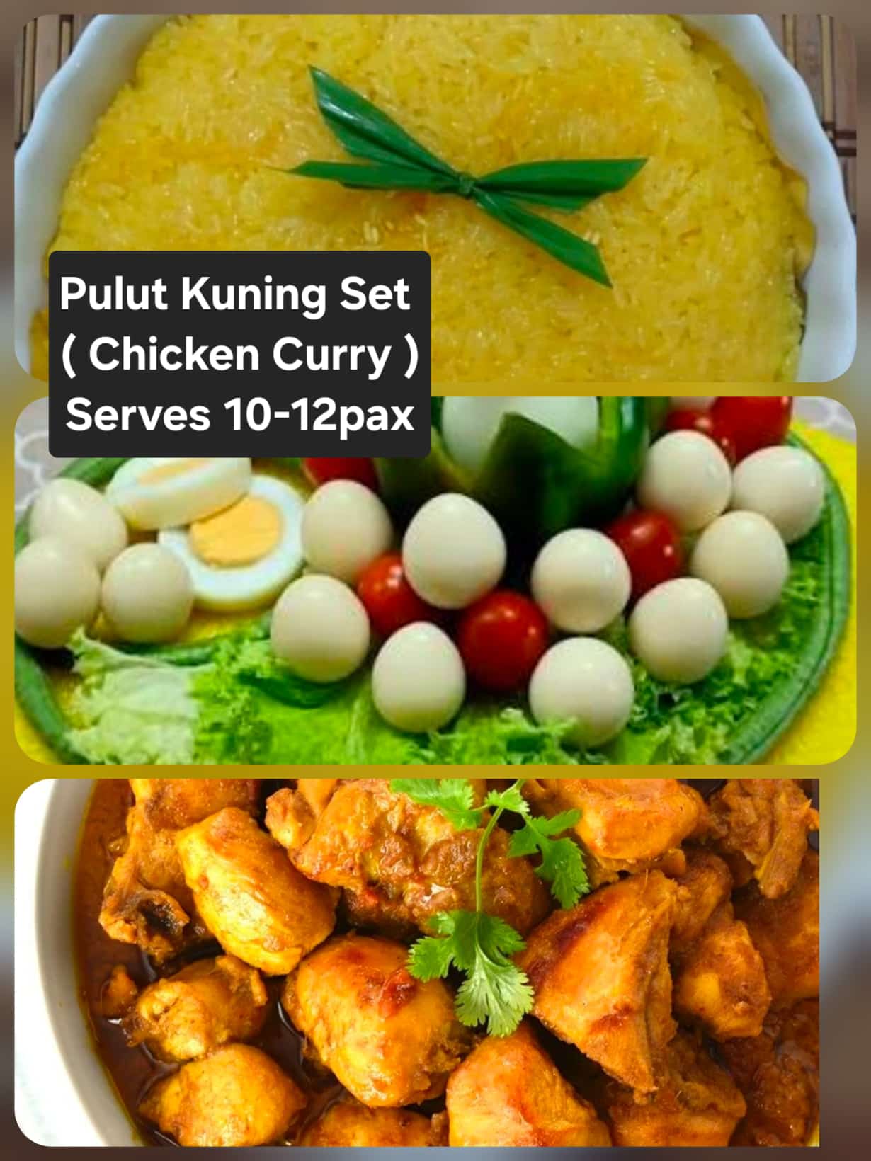 Pulut Kuning Set - Chicken Curry  | Serves 10 - 12 pax