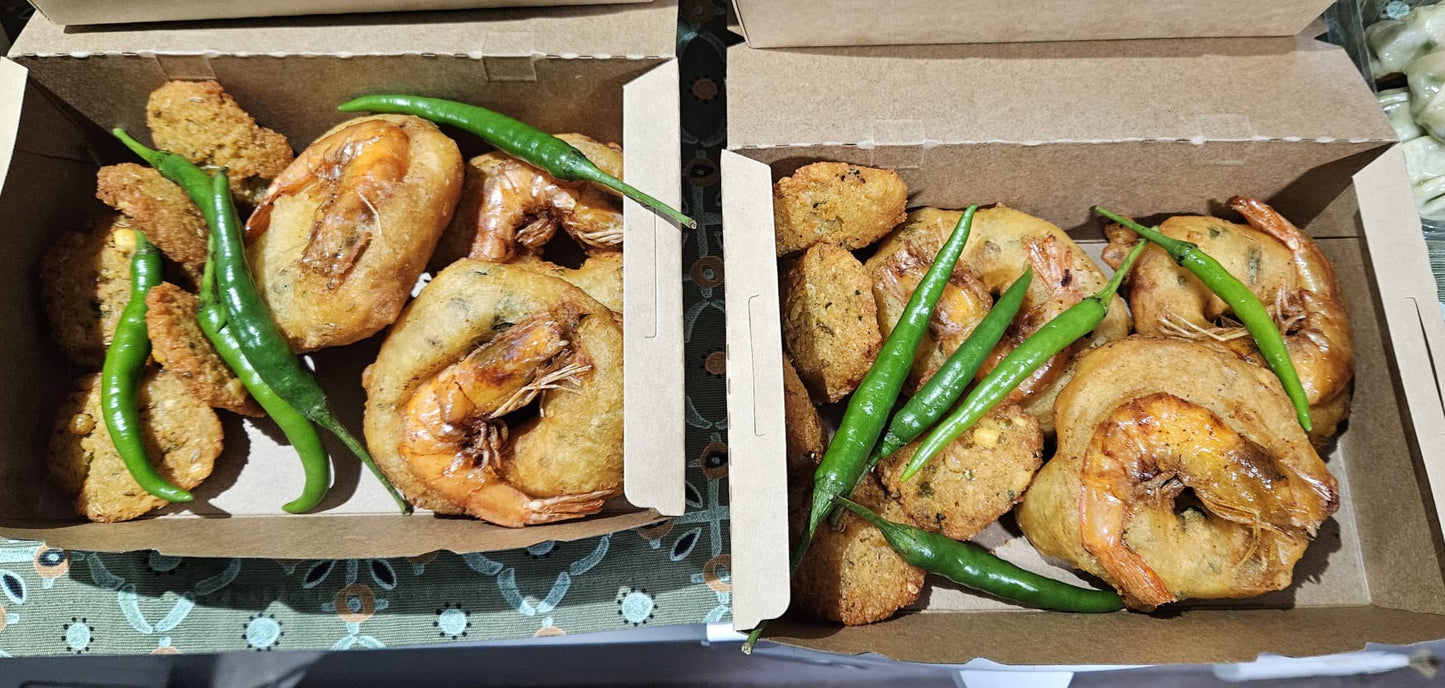 Set A ( Fried Mini Masala Vadai x 5pcs &  Fried Prawn Vadai x 3pcs )