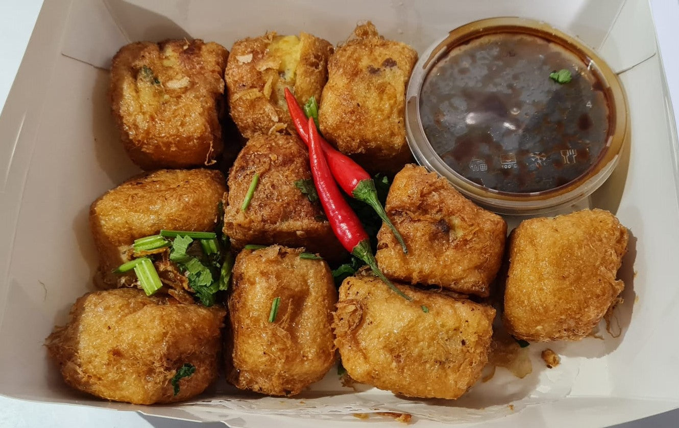 FRIED  Tahu  Bagedil with  Bits of  Minced Beef  ||  10pcs per box