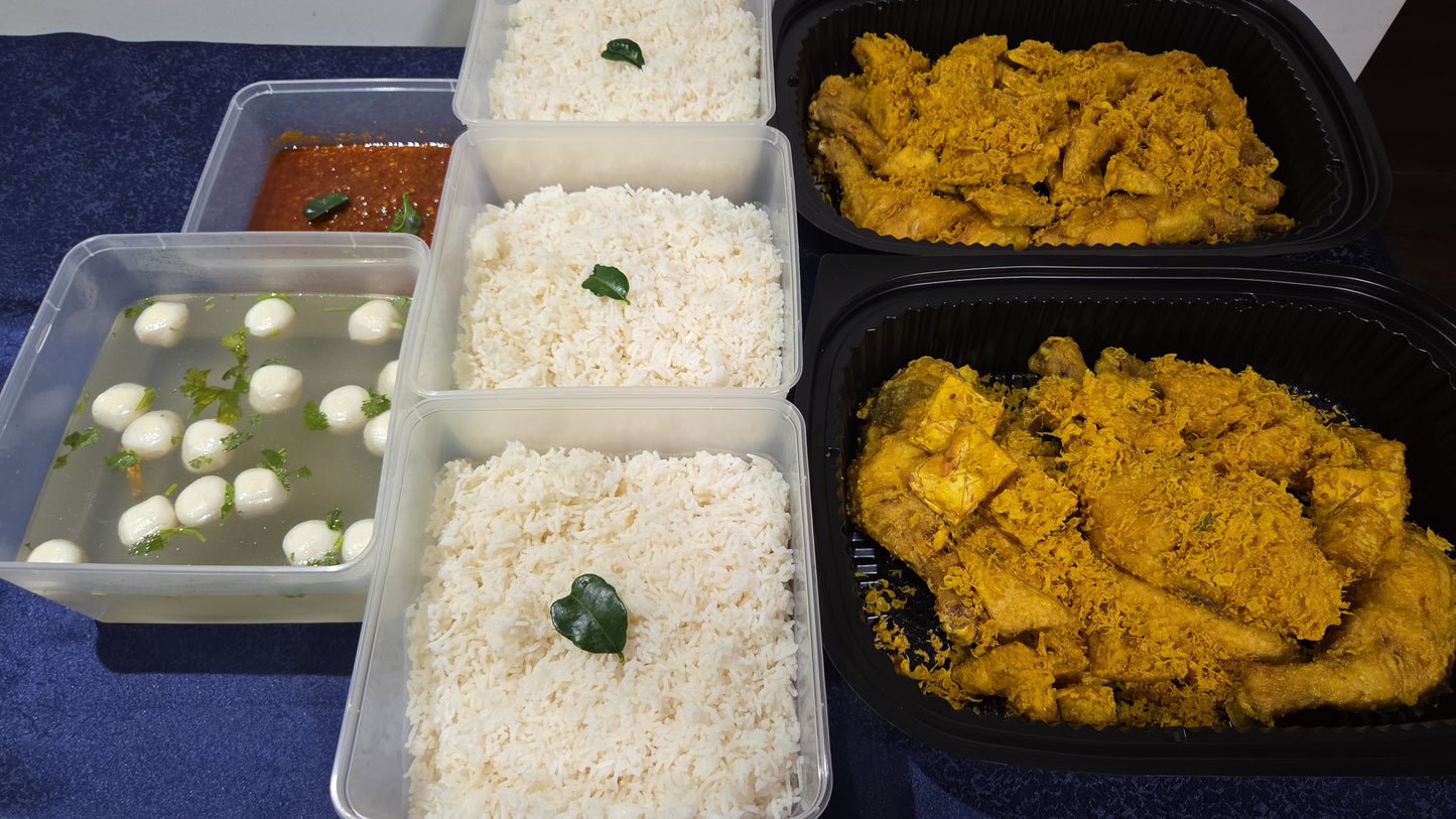Nasi Ayam Penyet  -  Smashed Fried Chicken | Serves 10 - 12 pax