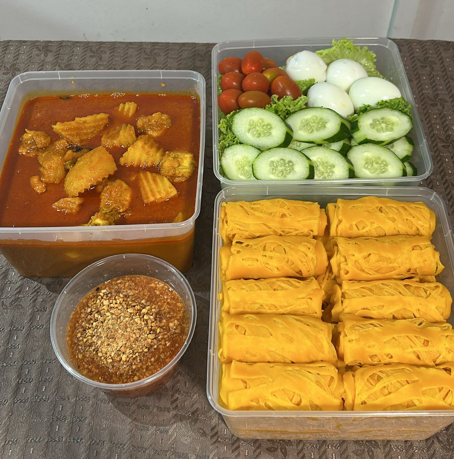 Ala-Carte  Salad  with  Eggs  and  Sweet  Chilli  Peanut  Sauce