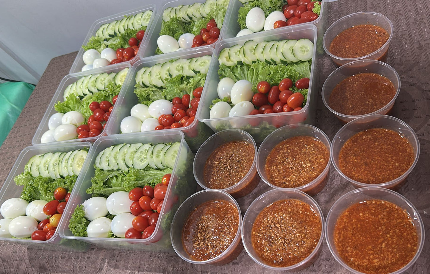 Ala-Carte  Salad  with  Eggs  and  Sweet  Chilli  Peanut  Sauce