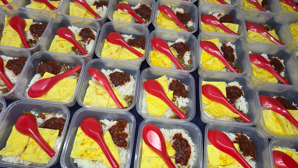 Economical Mini Nasi Lemak Standard | Mini Square Container - Serves 1 pax
