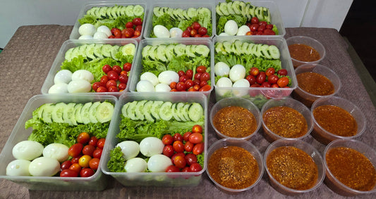 Ala-Carte  Salad  with  Eggs  and  Sweet  Chilli  Peanut  Sauce