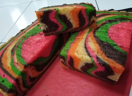 Homemade Marble Cake Jelita ( Soft & Spongy ) || Rainbow