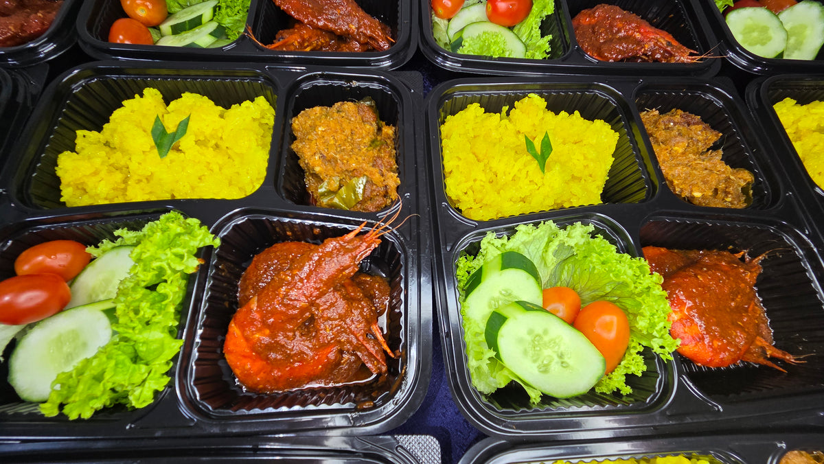 Pulut Kuning Bento Set ( Beef Rendang ) - Yellow Glutinous Rice | Single Serving
