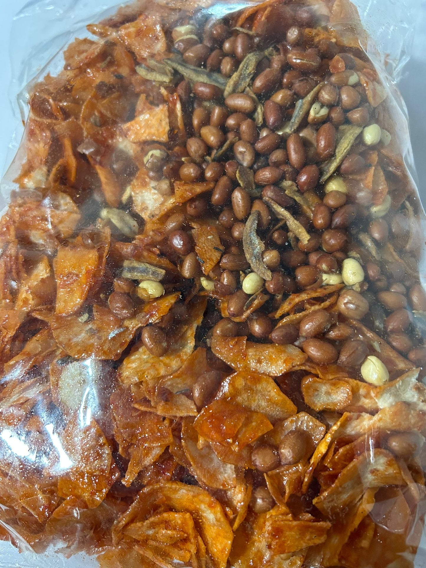 Sweet & Spicy Chilli Tapioca Chips with Peanuts & Anchovies (Kerepek Ubi Sambal dgn Kacang & Ikan Bilis) / 1kg  |||  Pre-Order)