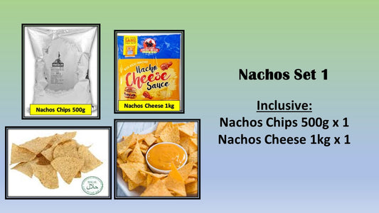 Nachos Set 1   |||   Nachos Chips 500g x 1  &  Nachos Cheese Sauce 1kg x 1