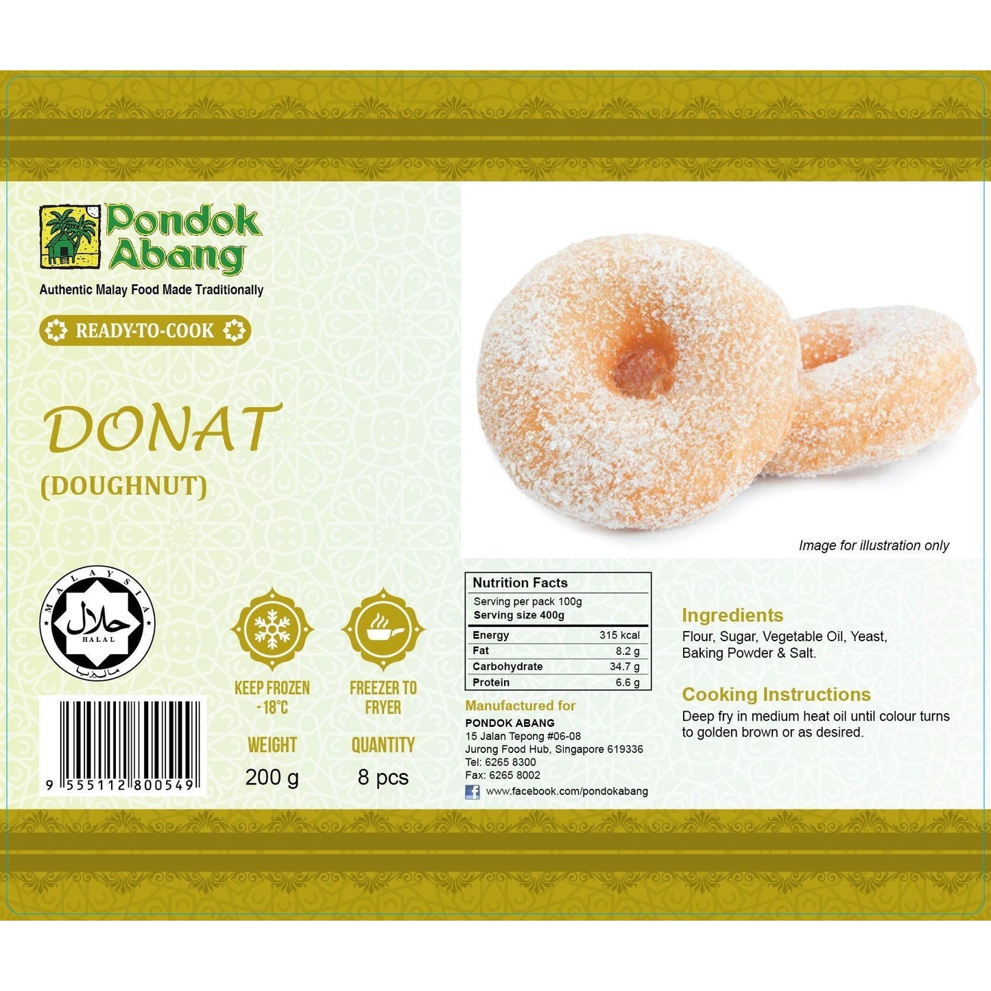 Pondok Abang - Ready to Cook Doughnuts (Donat) / 8pcs*