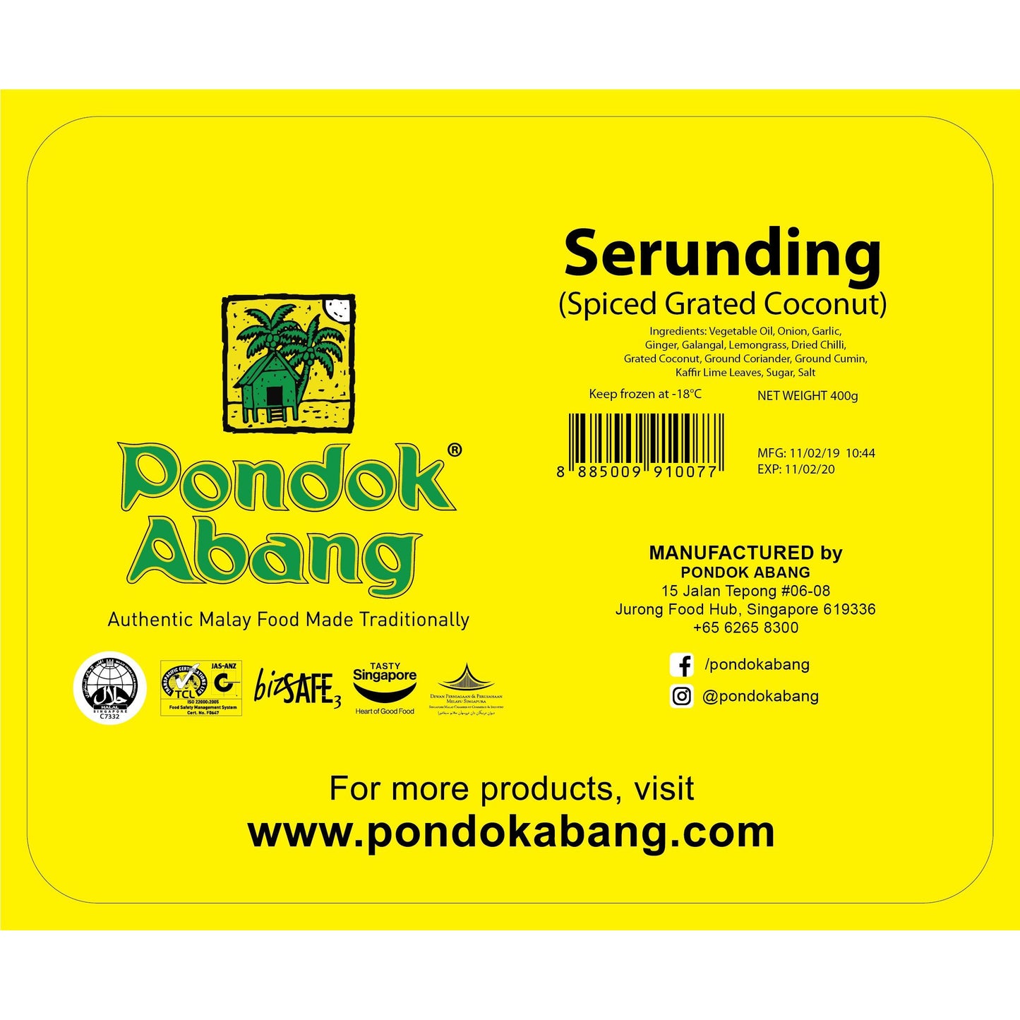 Pondok Abang - Ready to Eat Spiced Coconut Floss (Serunding) / 400g